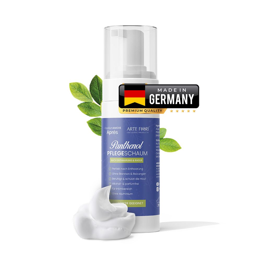 ARTE FIORI® Après Panthenol Pflegeschaum nach Enthaarung & Rasur für Allergiker ohne Alkohol