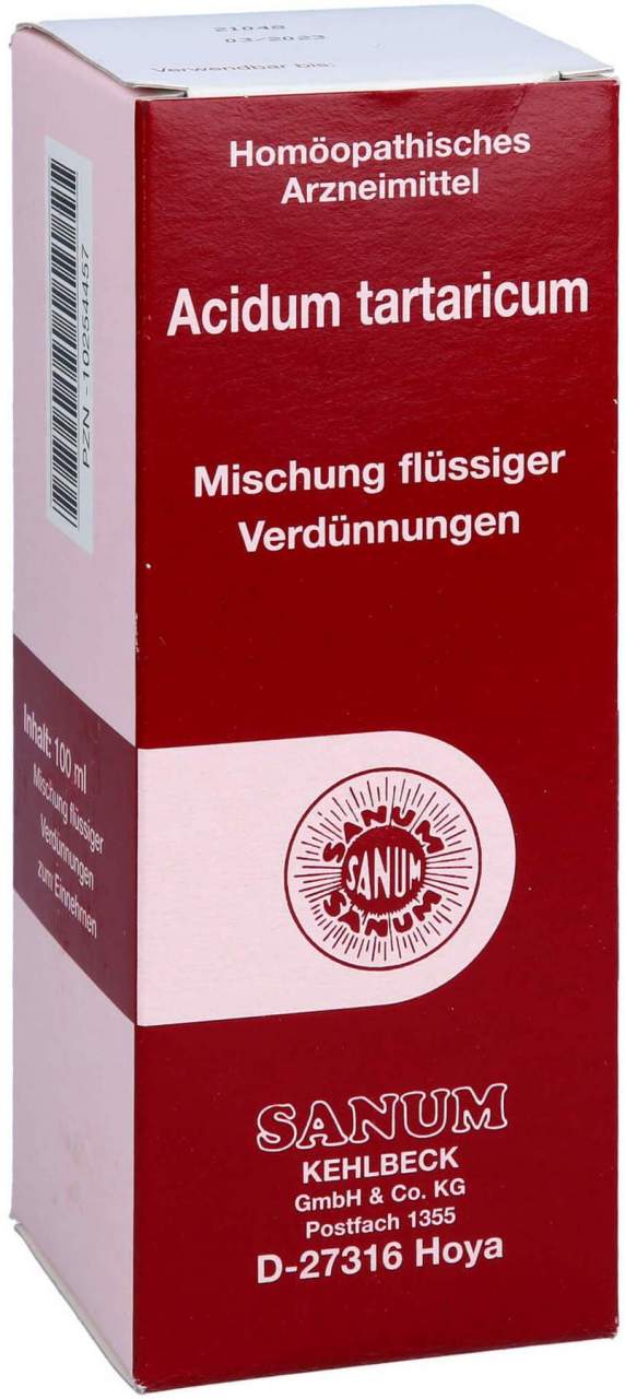 Acidum Tartaricum Tropfen zum Einnehmen 100 ml