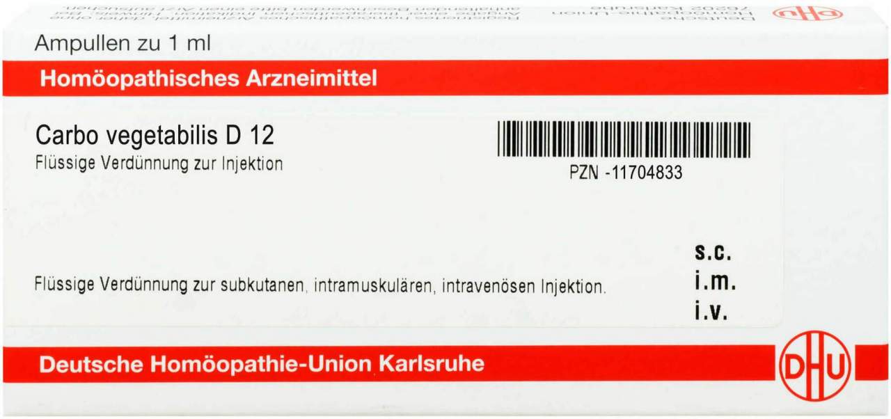 DHU Carbo vegetabilis D12 Ampullen 8 x 1 ml
