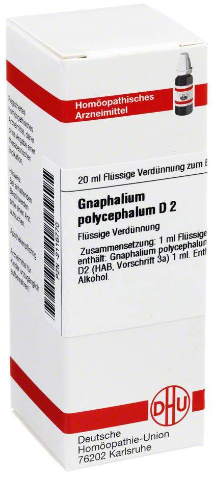 DHU Gnaphalium polycephalum D2 20 ml Dilution