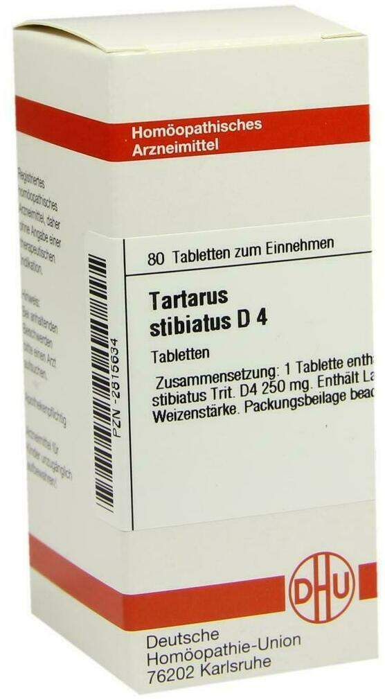 DHU Tartarus Stibiatus D4 80 Tabletten