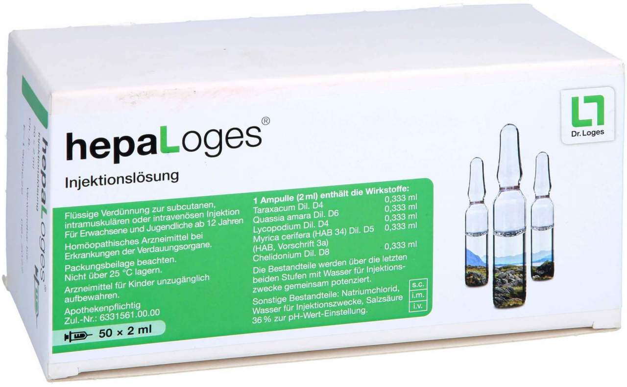 Hepaloges Injektionslösung 50 X 2 ml Ampullen