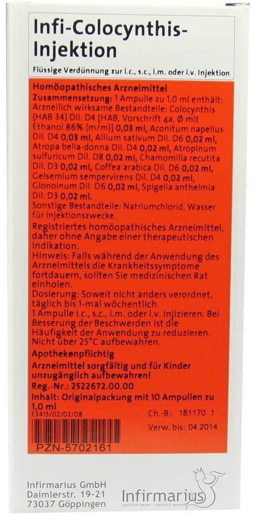 Infi Colocynthis Injektion 10 X 1 ml Ampullen