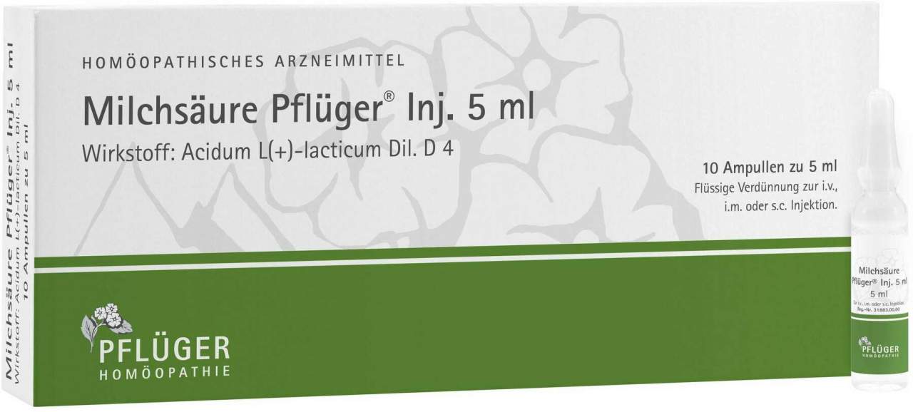 Milchsäure Pflüger Injektionslösung 10 X 5 ml Ampullen