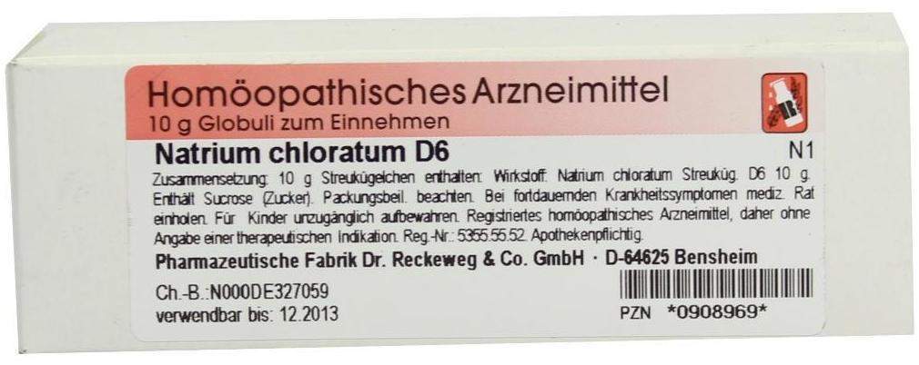 Natrium Chloratum D 6 Globuli