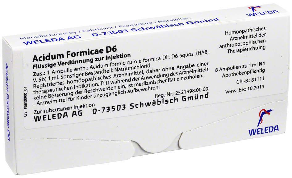 Weleda Acidum Formicae D6 8 X 1 ml Ampullen