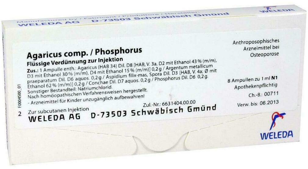 Weleda Agaricus Comp. Phosphorus 8 X 1 ml Ampullen