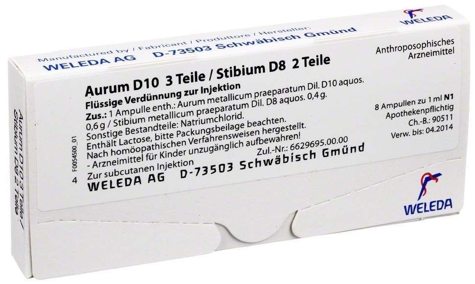 Weleda Aurum D10 - Stibium D8 8 X 1 ml Ampullen