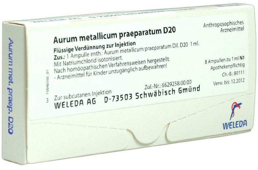 Weleda Aurum Metallicum Praeparatum D20 8 Ampullen