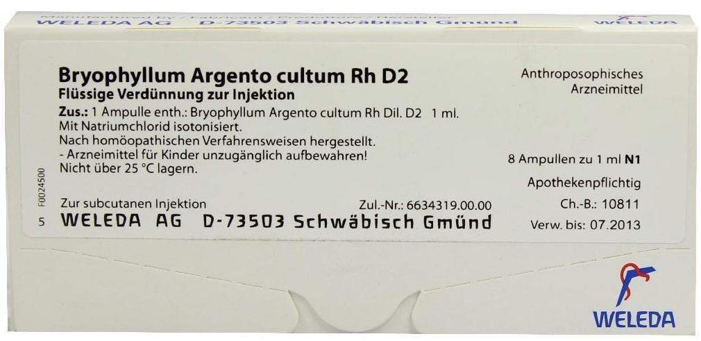 Weleda Bryophyllum Argento Cultum Rh D2