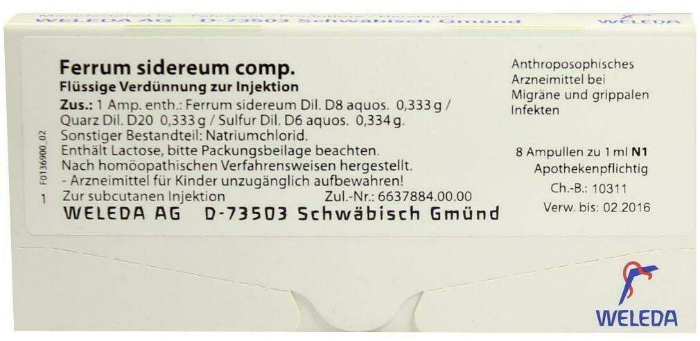 Weleda Ferrum Sidereum Comp. 8 X 1 ml Ampullen