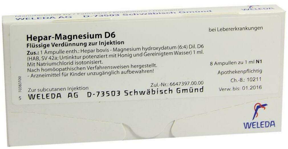 Weleda Hepar-Magnesium D6 8 X 1 ml Ampullen