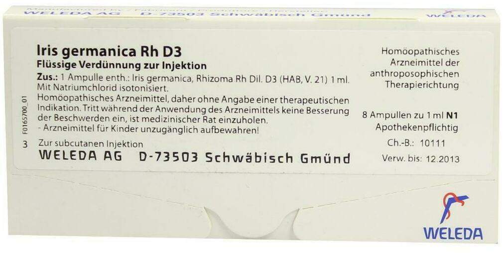 Weleda Iris Germanica Rh D3 Weleda 8 X 1 ml Ampullen