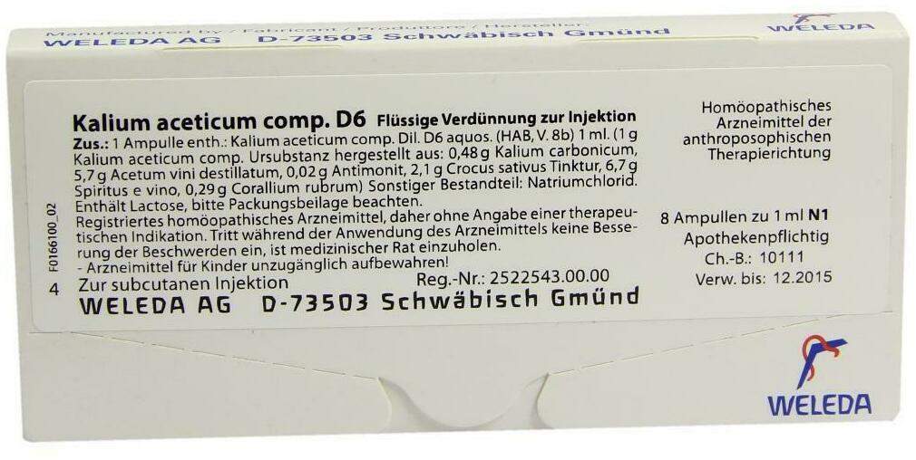 Weleda Kalium Aceticum Comp. D6 8 X 1 ml Ampullen