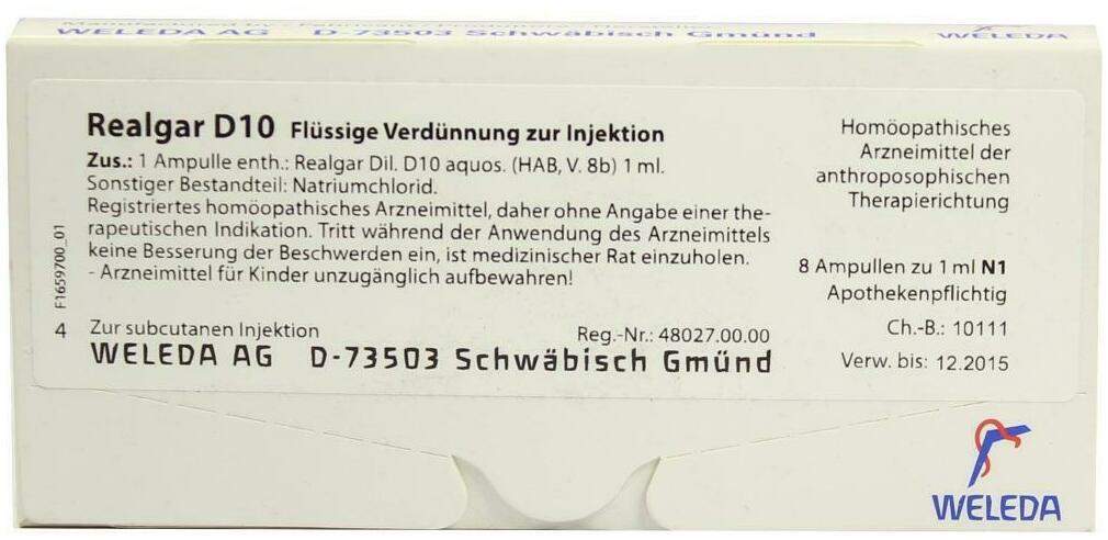 Weleda Realgar D10 8 X 1 ml Ampullen