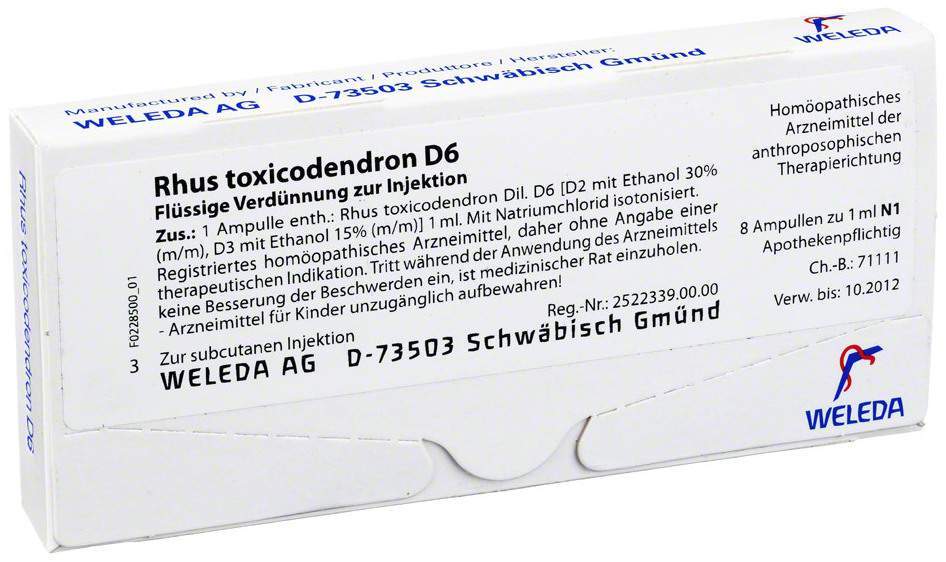 Weleda Rhus Toxicodendron D6 8 X 1 ml Ampullen