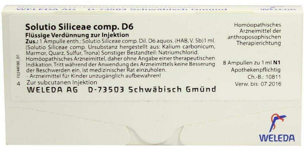 Weleda Solutio Siliceae Comp. D6 8 X 1 ml Ampullen