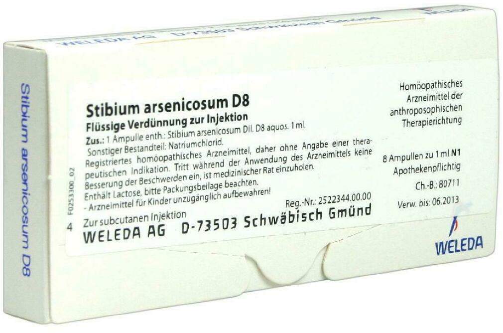 Weleda Stibium Arsenicosum D8 8 X 1 ml Ampullen